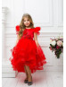 Satin Tulle Tutu High Low Flower Girl Dress